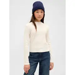 GAP - Polera Niña Manga Larga Blanco
