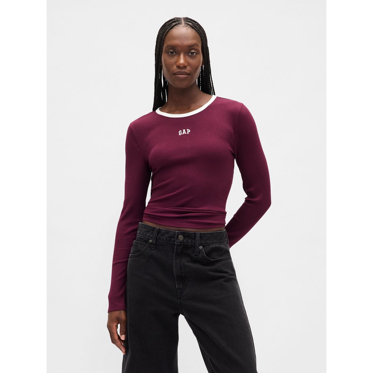 GAP - Polera Mujer Gap Manga Larga Logo Rojo
