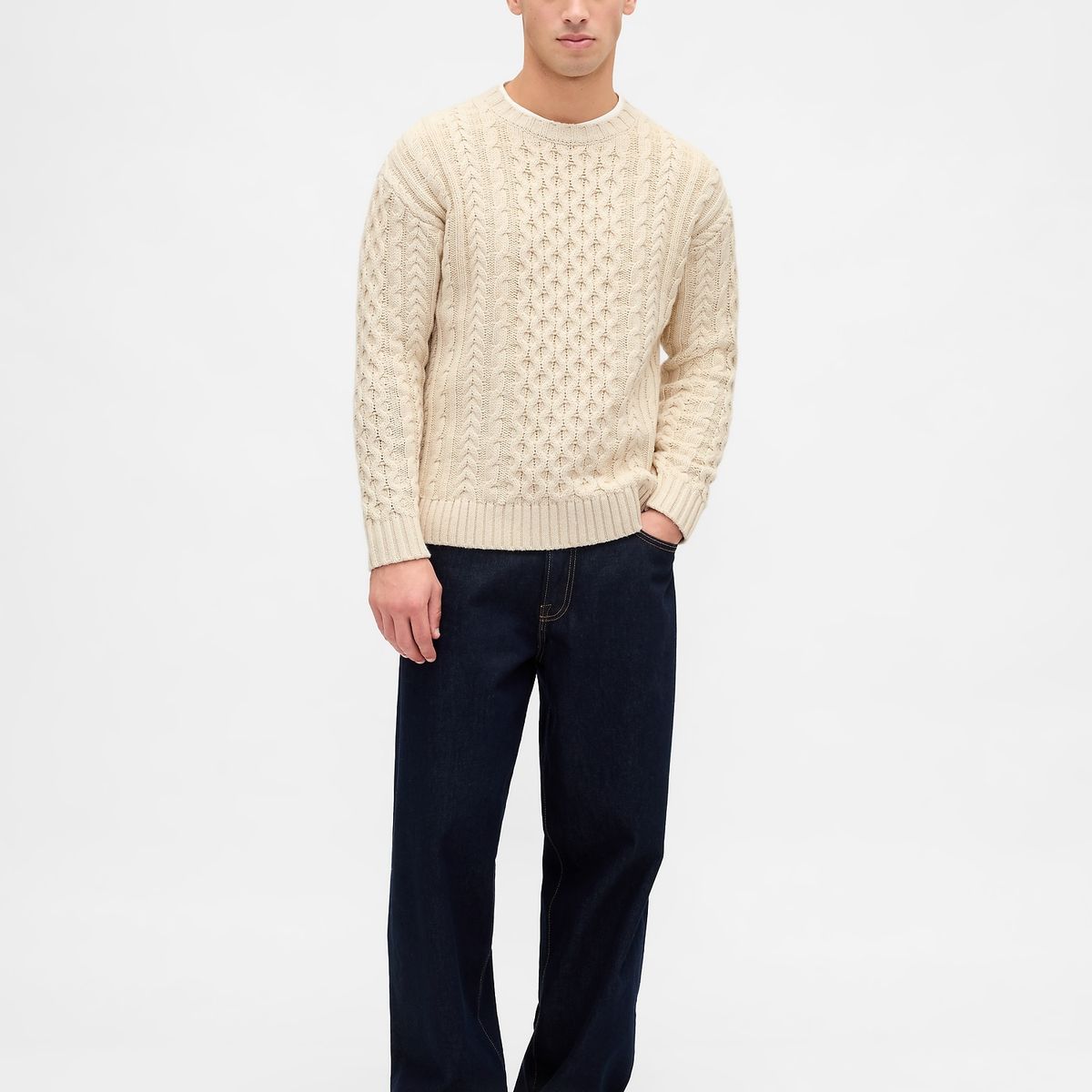 GAP - Sweater Hombre Gap Beige Algodón