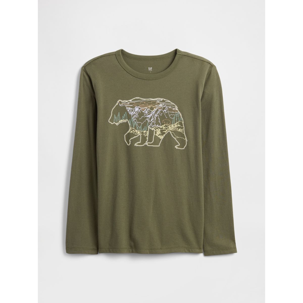 GAP - Polera Niño Gap Manga Larga Graficas Verde