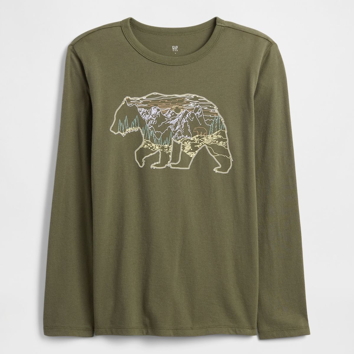 GAP - Polera Niño Gap Manga Larga Graficas Verde