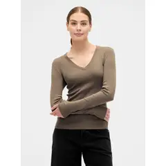 GAP - Polera Mujer Manga Larga Vee Café