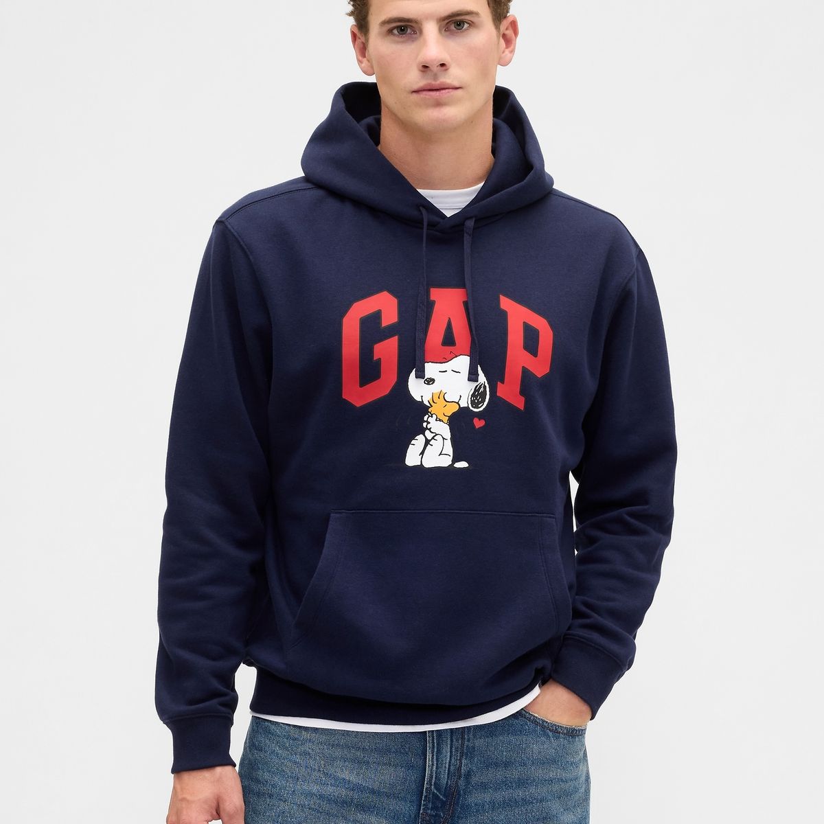 GAP - Polerón Hombre Con Gorro Sin Cierre Azul Gap