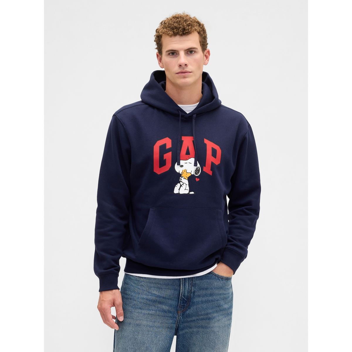 GAP - Polerón Hombre Con Gorro Sin Cierre Azul Gap
