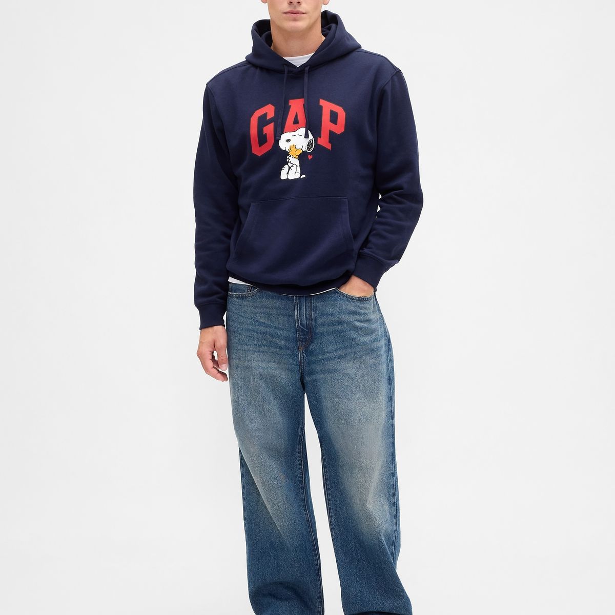 GAP - Polerón Hombre Con Gorro Sin Cierre Azul Gap