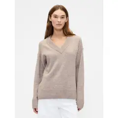 GAP - Sweater Mujer Cuello V Café