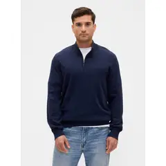 GAP - Chaleco Hombre Mock Azul