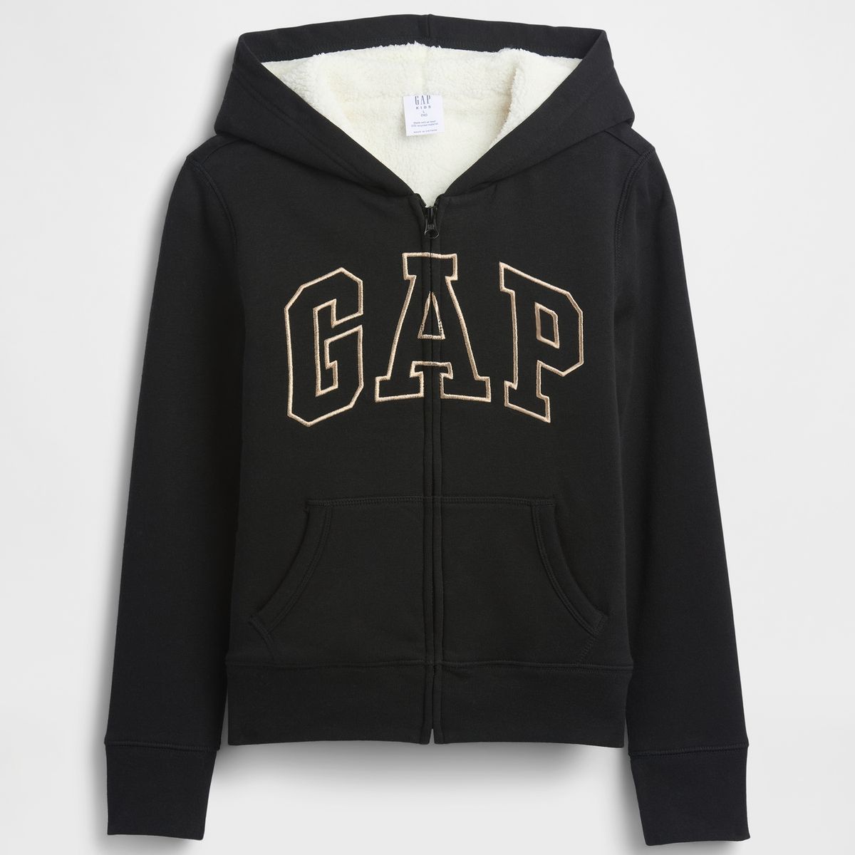 GAP - Polerón Niña Gap Con Gorro Con Cierre Cozy Logo Negro