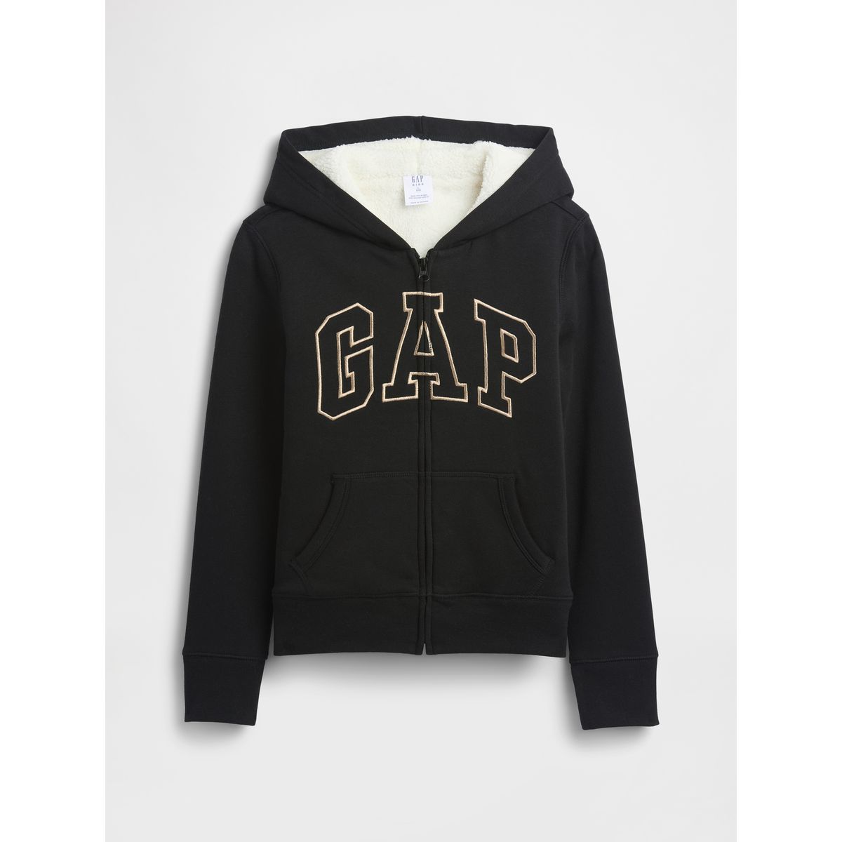 GAP - Polerón Niña Gap Con Gorro Con Cierre Cozy Logo Negro