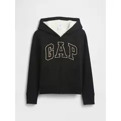GAP - Polerón Niña Con Gorro Con Cierre Cozy Logo Negro