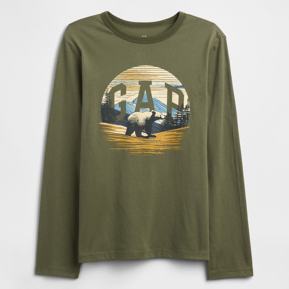 GAP - Polera Niño Gap Manga Larga Logo Verde