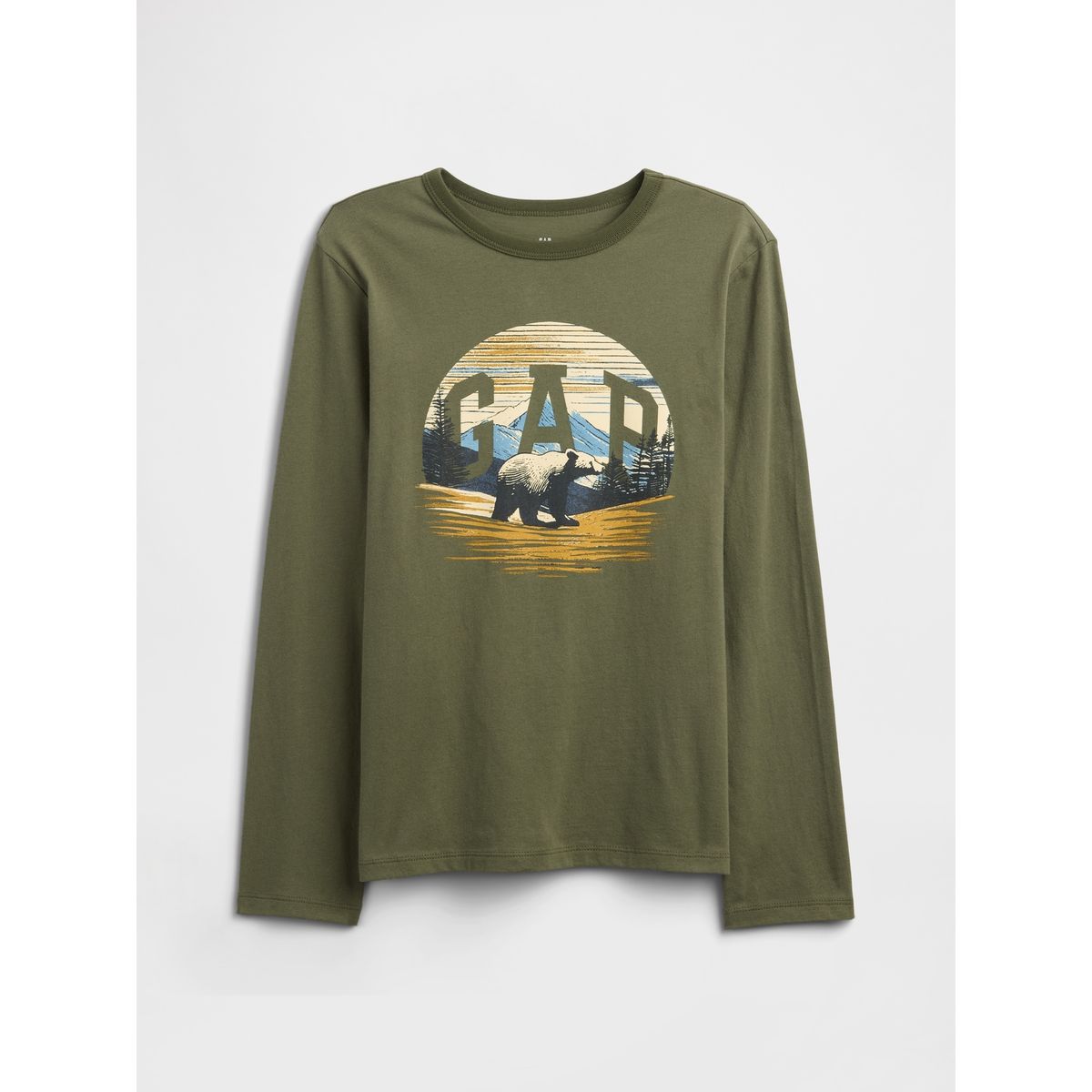 GAP - Polera Niño Gap Manga Larga Logo Verde