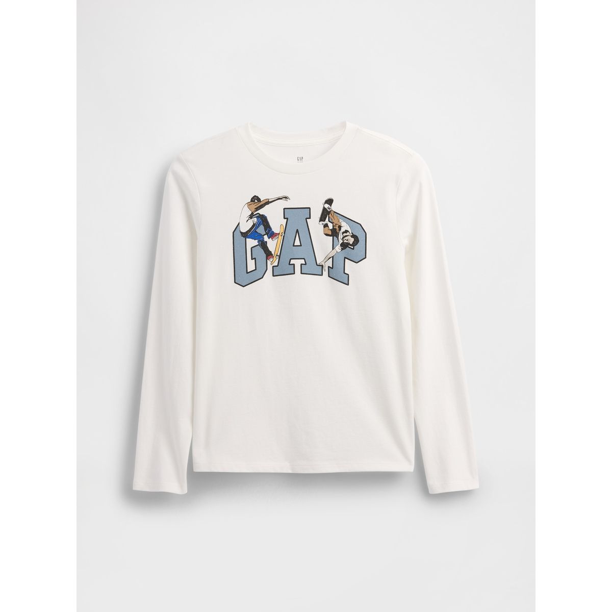 GAP - Polera Niño Gap Manga Larga Logo Blanco
