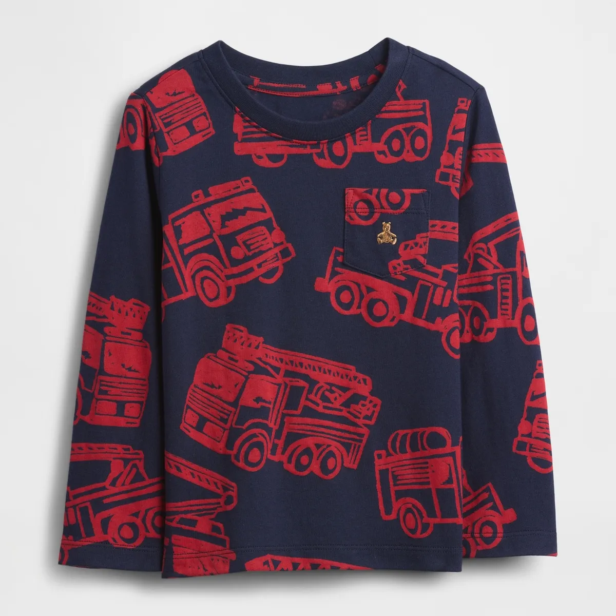 GAP - Polera Toddler Niño Manga Larga Pocket Rojo Gap