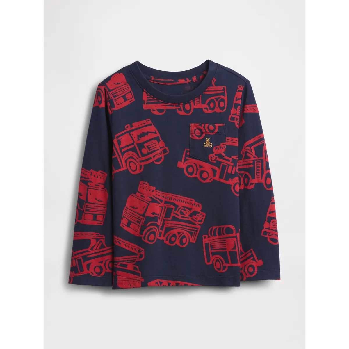 GAP - Polera Toddler Niño Manga Larga Pocket Rojo Gap