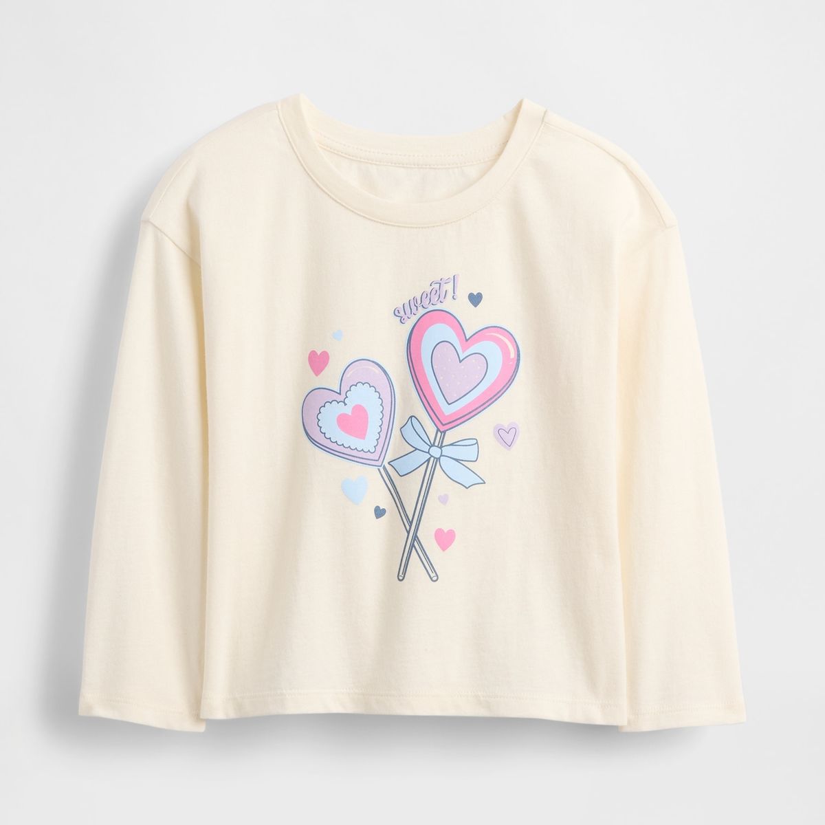 GAP - Polera Toddler Niña Manga Larga Graficas Blanco Gap