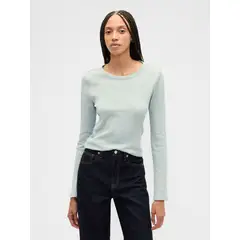 GAP - Polera Mujer Manga Larga Waffle Verde