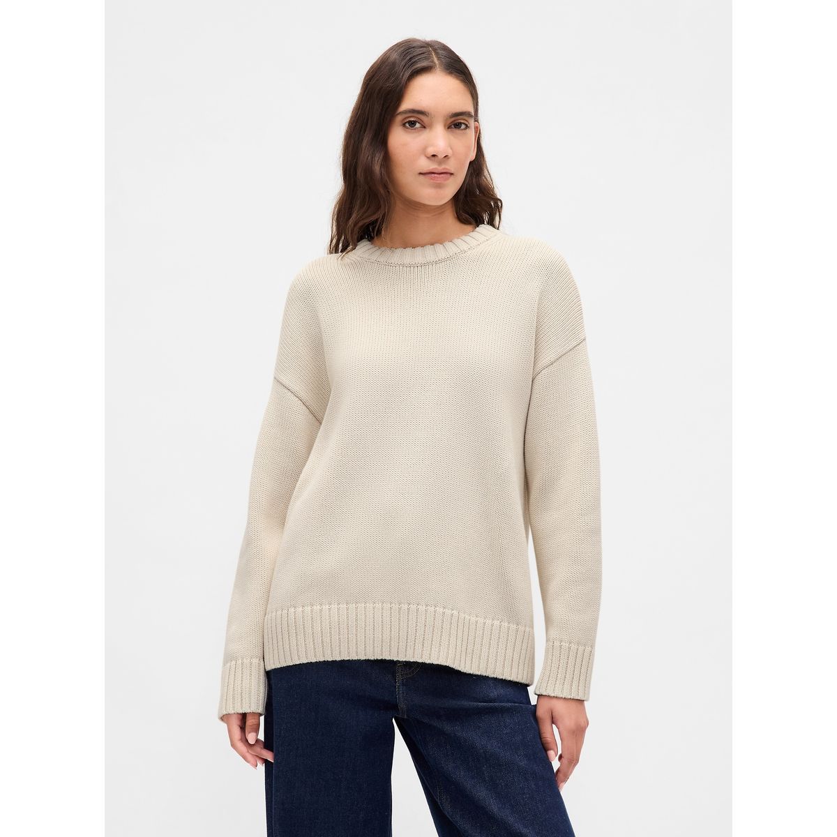 GAP - Sweater Mujer Crew Beige Gap