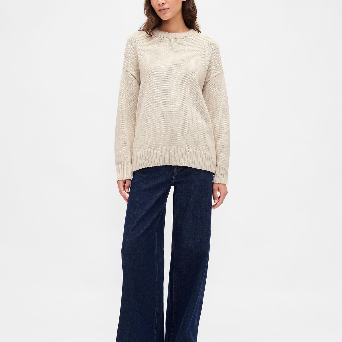 GAP - Sweater Mujer Crew Beige Gap