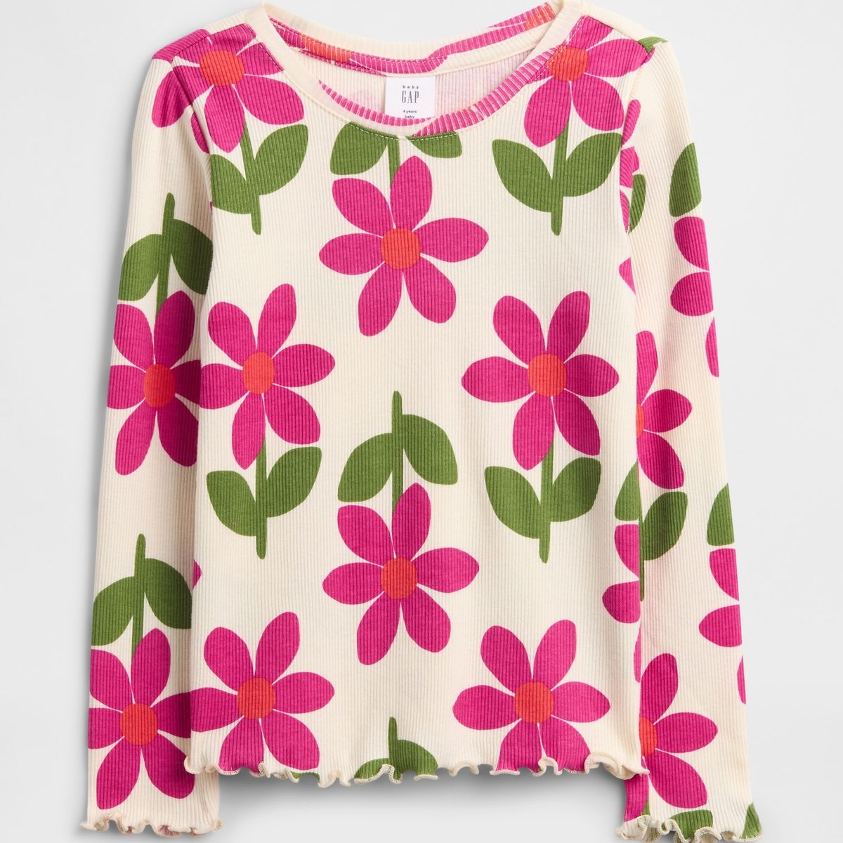 GAP - Polera Toddler Niña Gap Manga Larga Beige