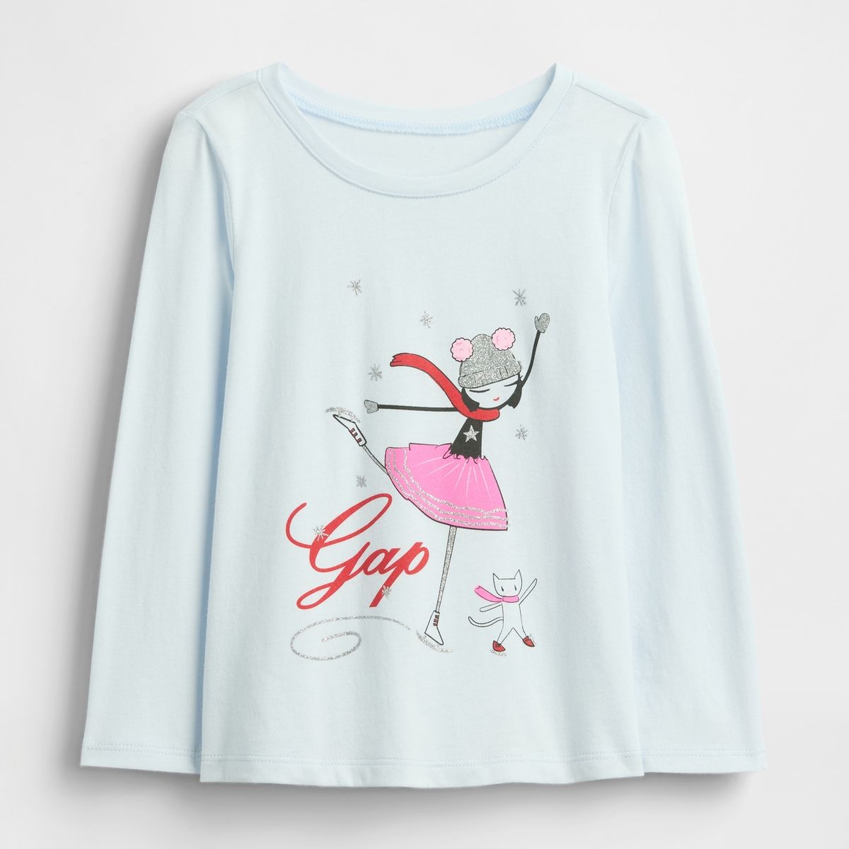 GAP - Polera Toddler Niña Gap Manga Larga Logo Azul
