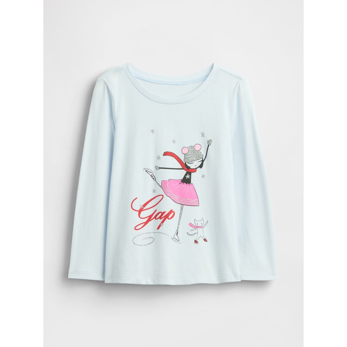 GAP - Polera Toddler Niña Gap Manga Larga Logo Azul