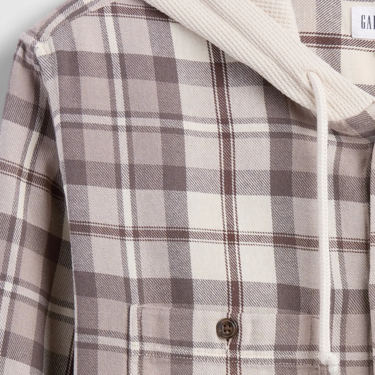 GAP - Camisa Hombre Gap Manga Larga Franela Beige