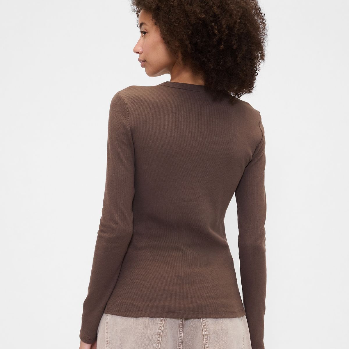 GAP - Polera Mujer Manga Larga Crew Café Gap