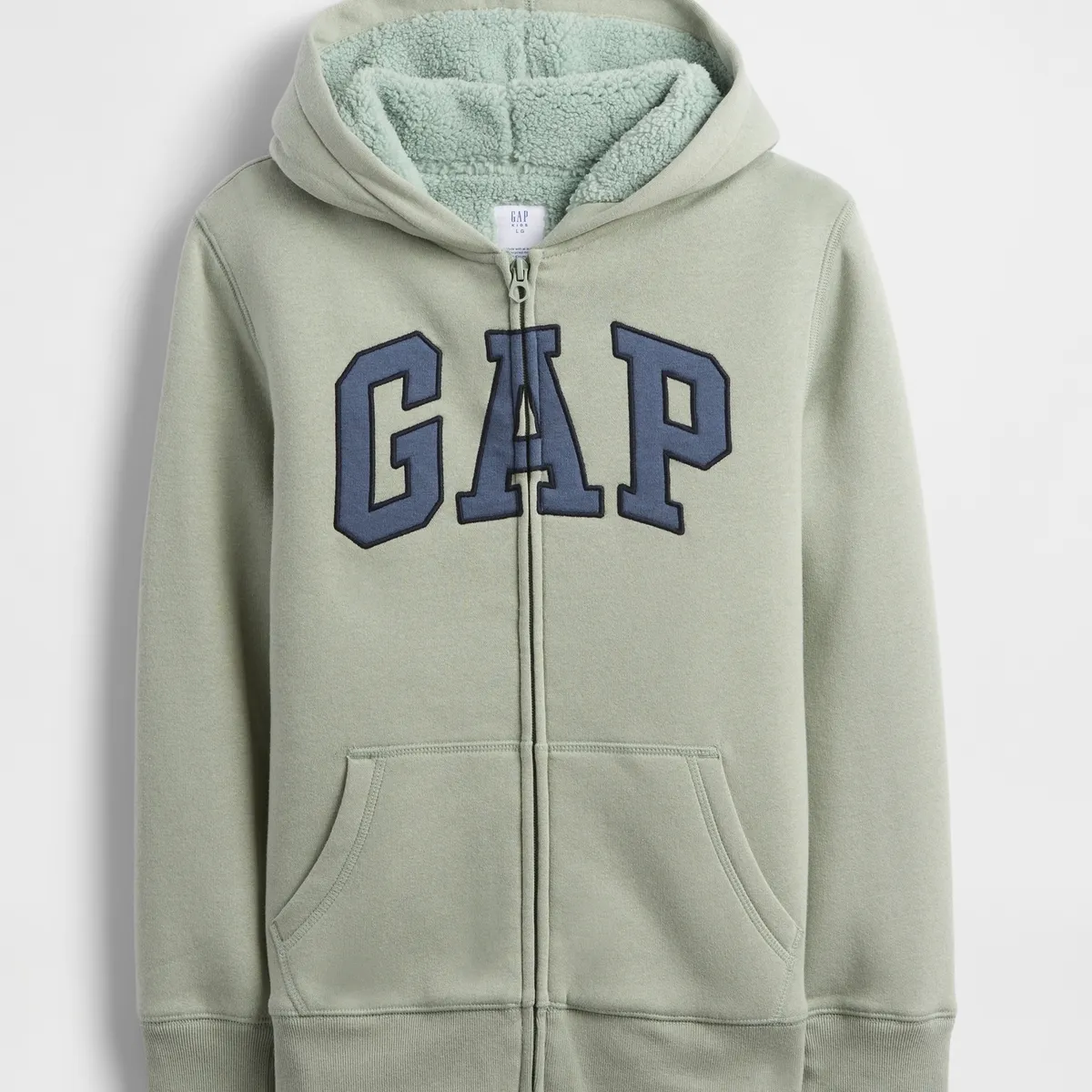 GAP - Polerón Niño Con Gorro Con Cierre Cozy Logo Verde Gap