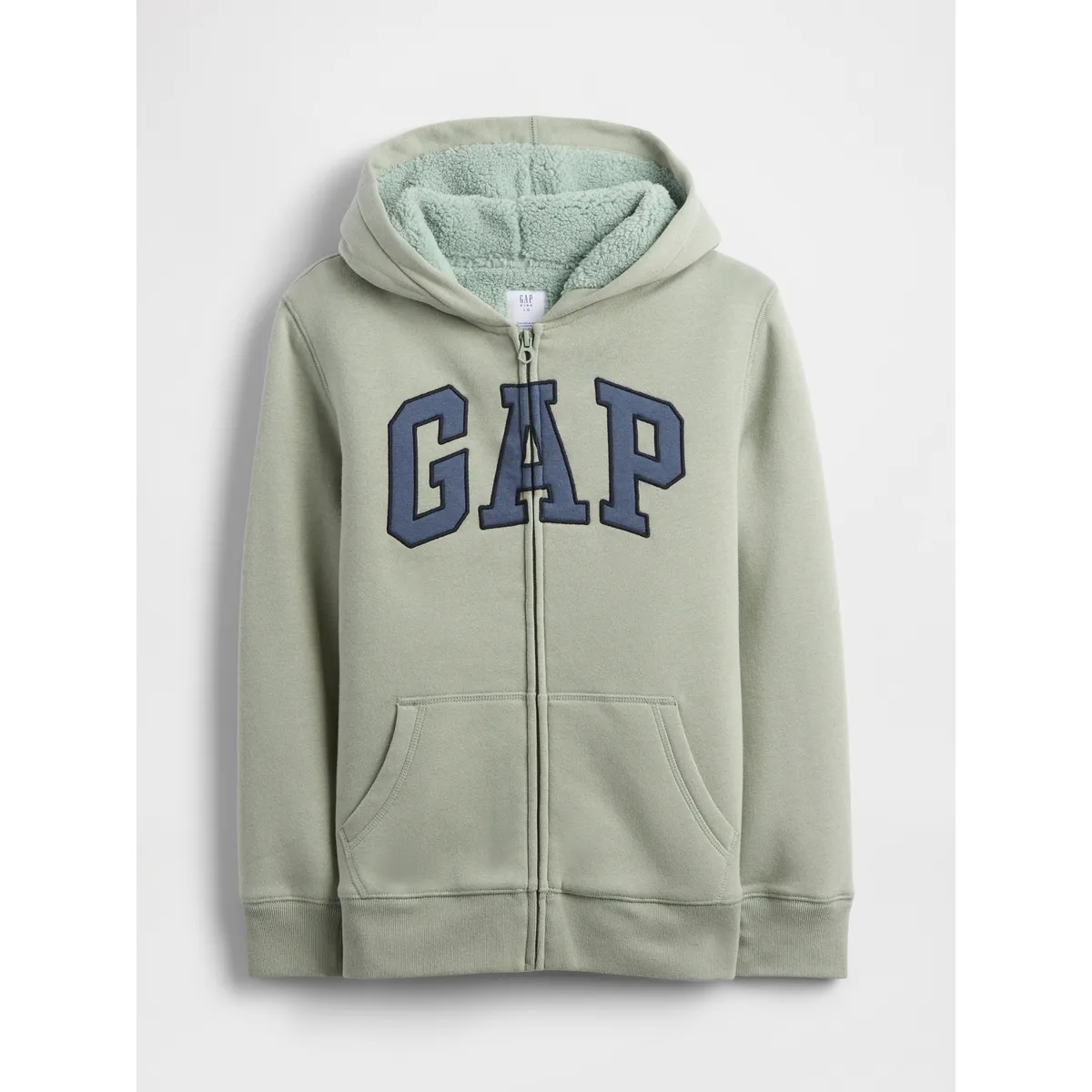 GAP - Polerón Niño Con Gorro Con Cierre Cozy Logo Verde Gap