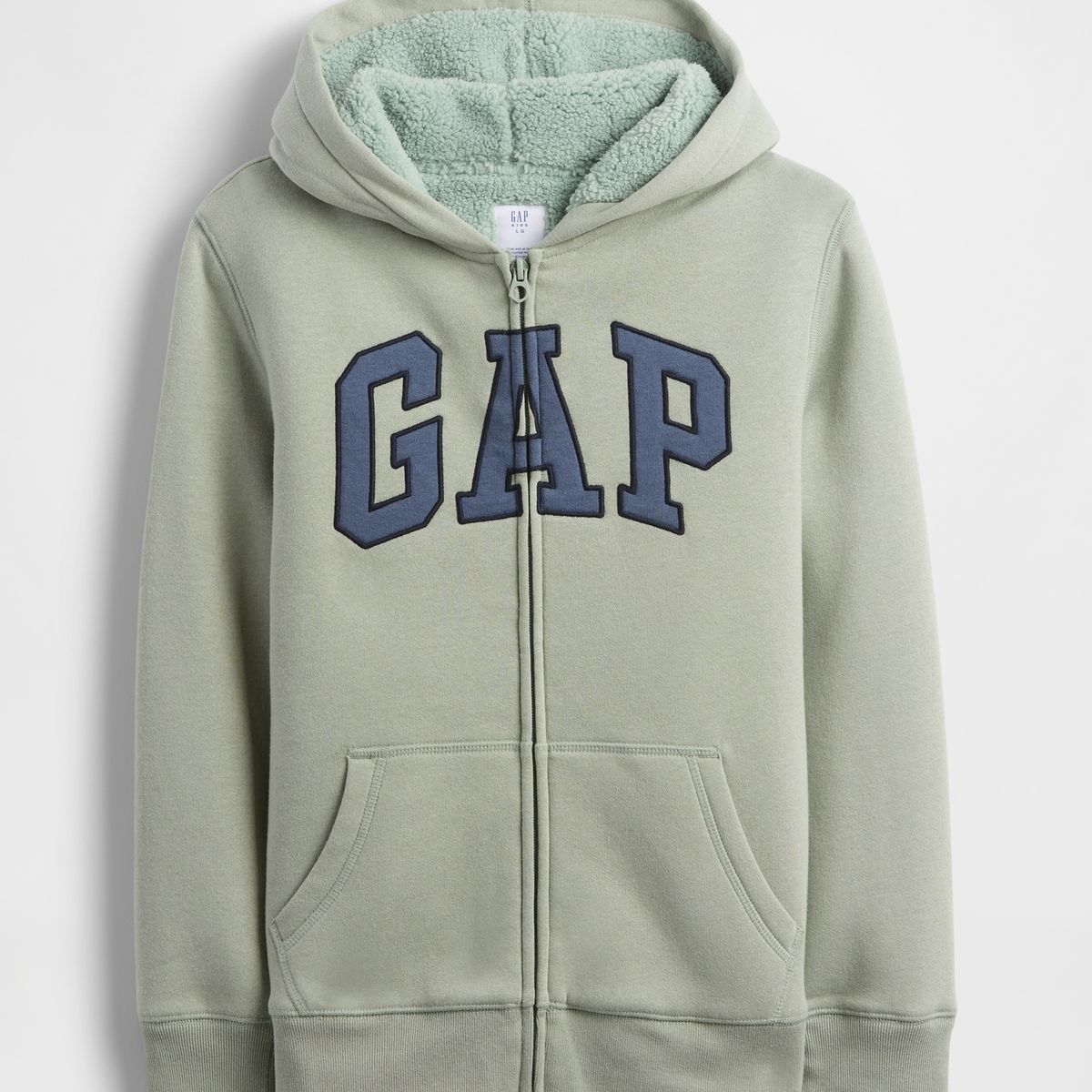 GAP - Polerón Niño Con Gorro Con Cierre Cozy Logo Verde Gap