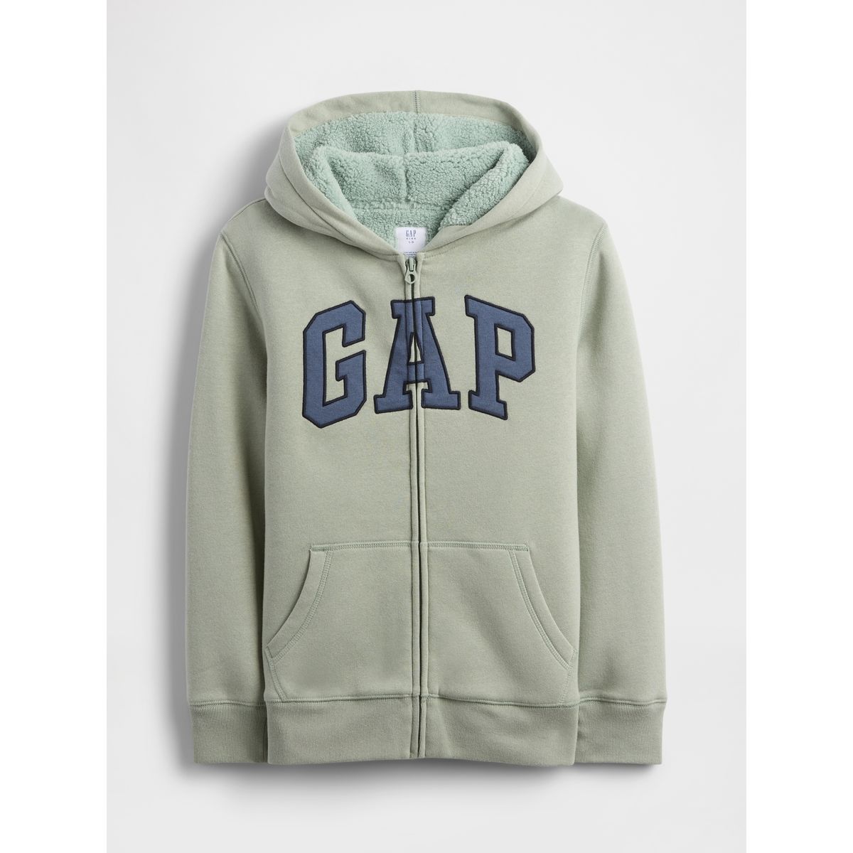 GAP - Polerón Niño Con Gorro Con Cierre Cozy Logo Verde Gap
