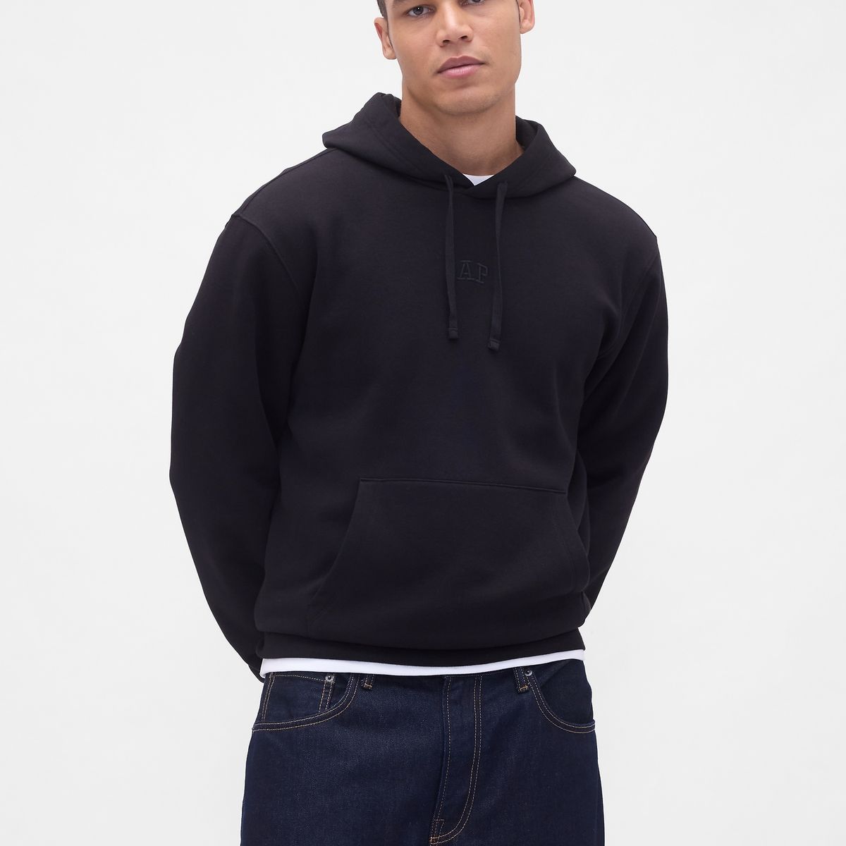 GAP - Polerón Hombre Con Gorro Sin Cierre Logo Negro Gap