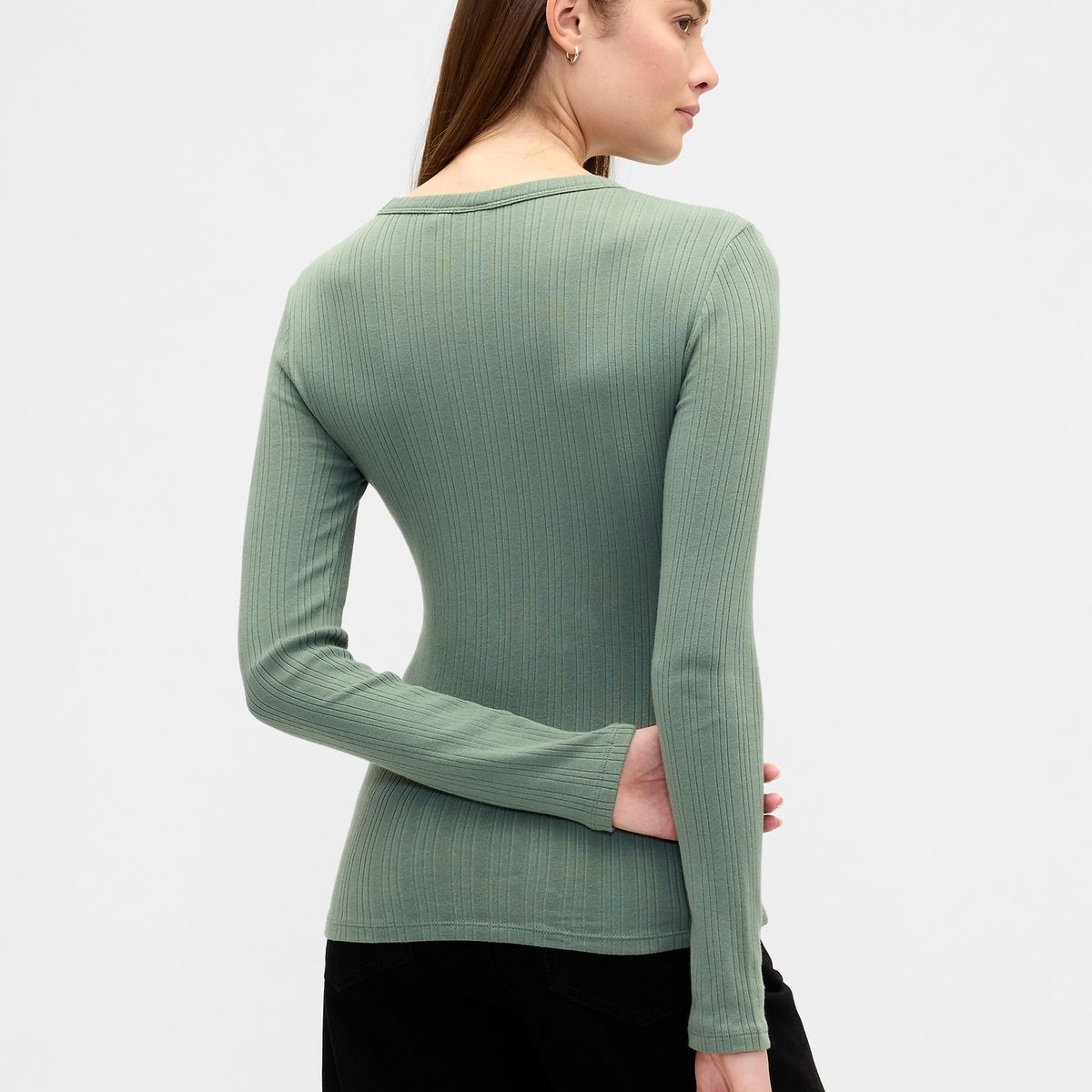 GAP - Polera Mujer Gap Manga Larga Verde