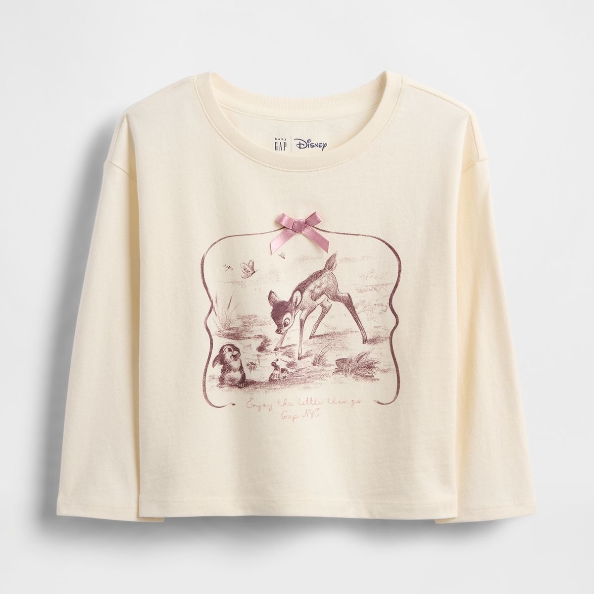 GAP - Polera Toddler Niña Gap Manga Larga Blanco