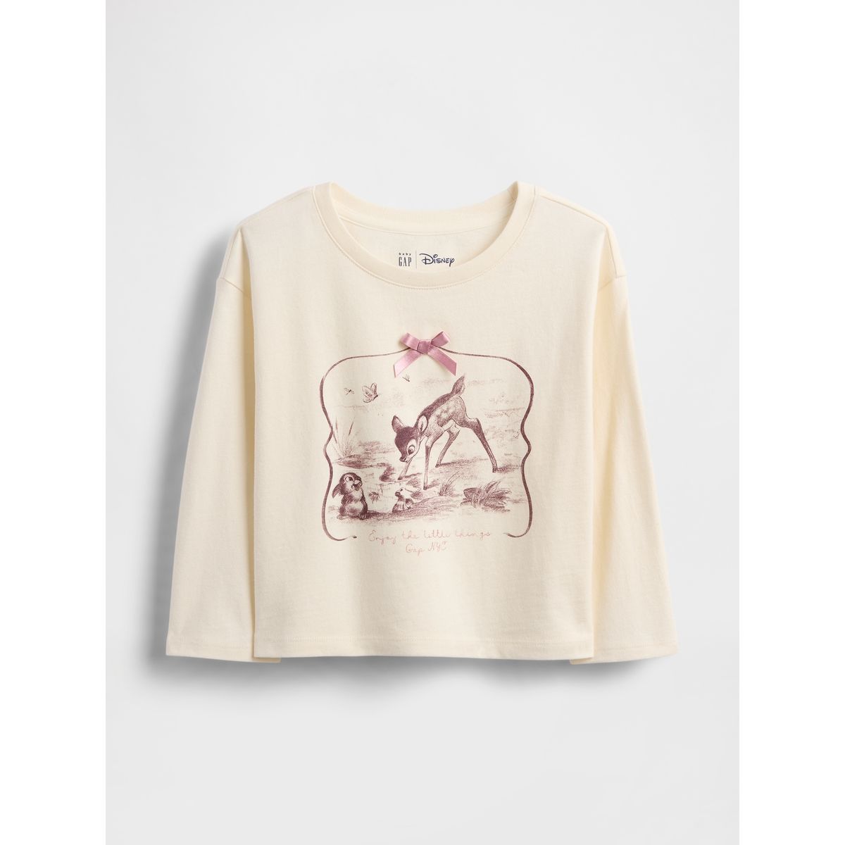 GAP - Polera Toddler Niña Gap Manga Larga Blanco