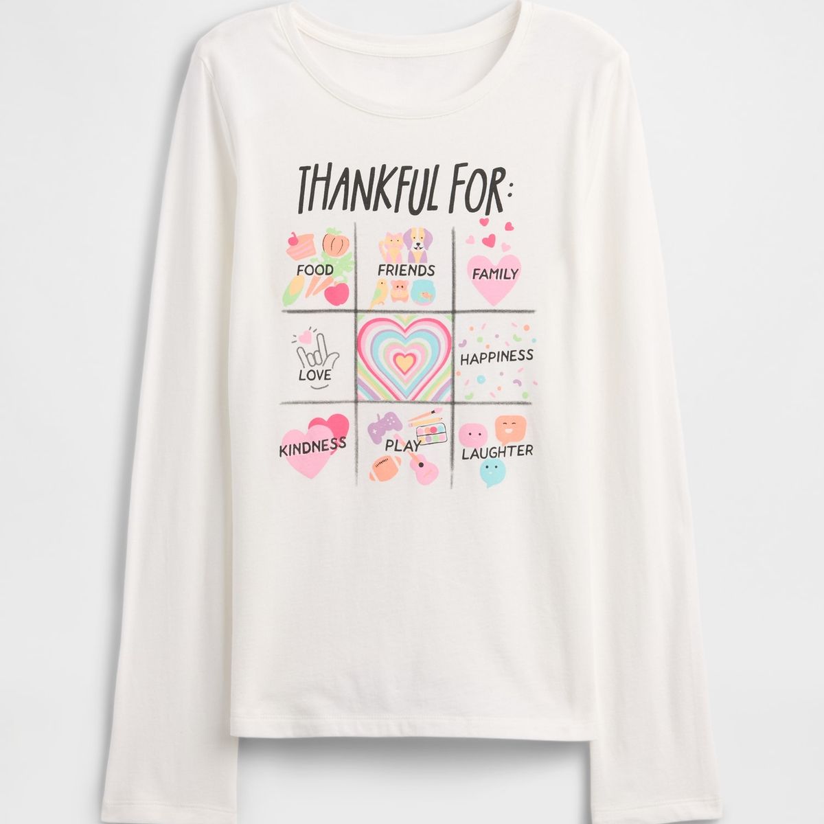GAP - Polera Niña Gap Manga Larga Blanco