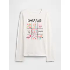 GAP - Polera Niña Manga Larga Blanco