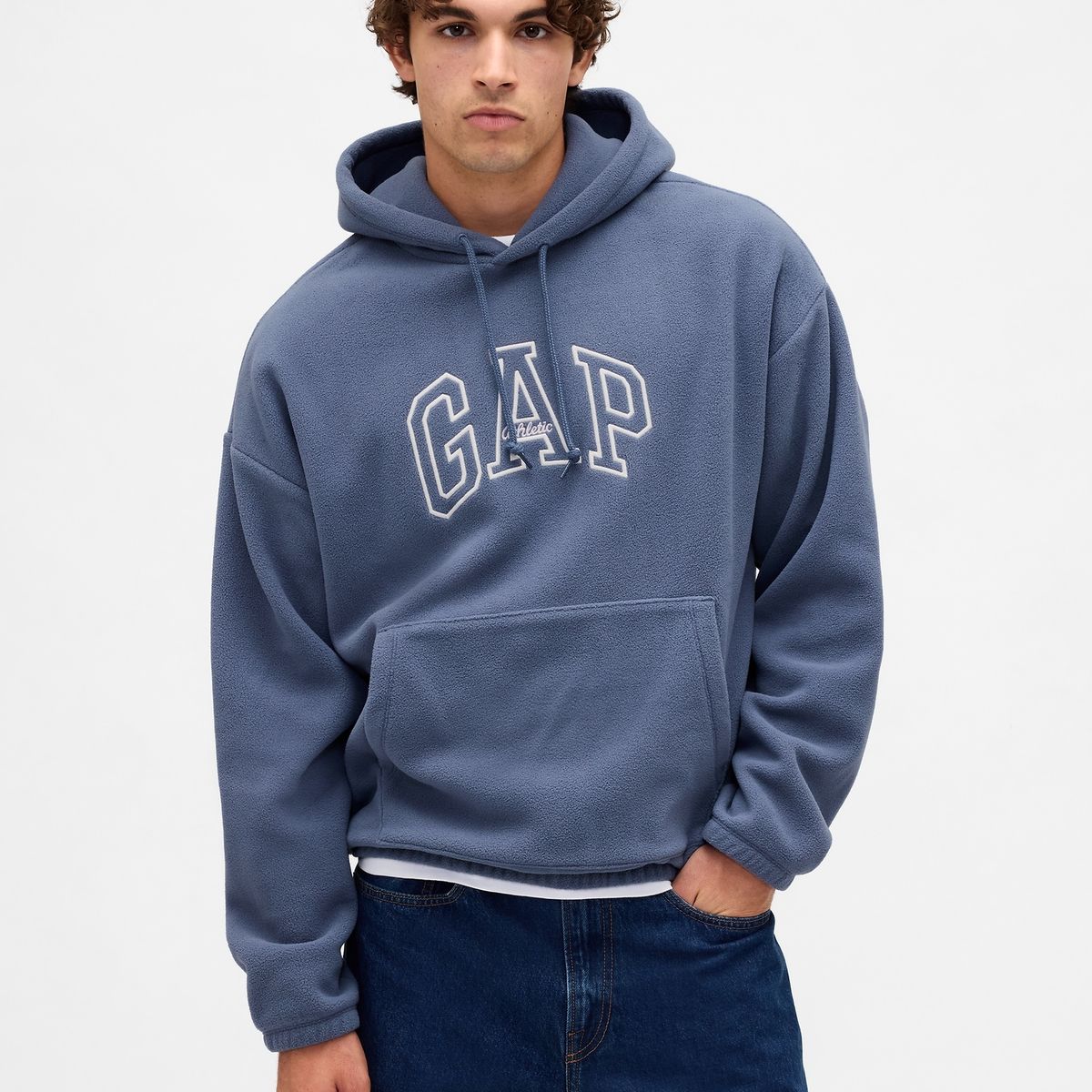 GAP - Polerón Hombre Con Gorro Sin Cierre Azul Gap