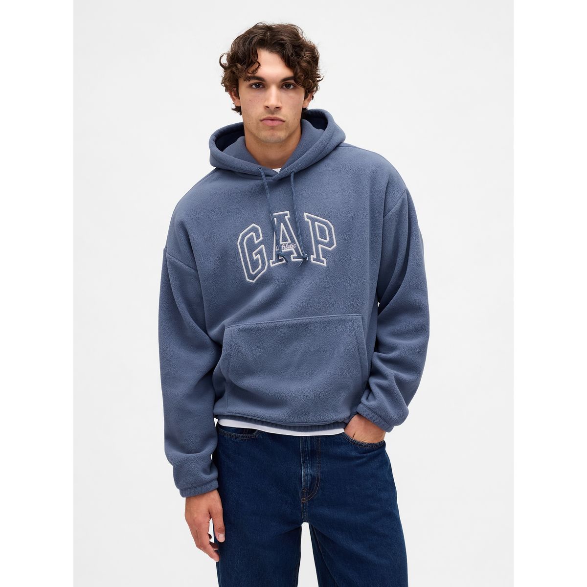 GAP - Polerón Hombre Con Gorro Sin Cierre Azul Gap