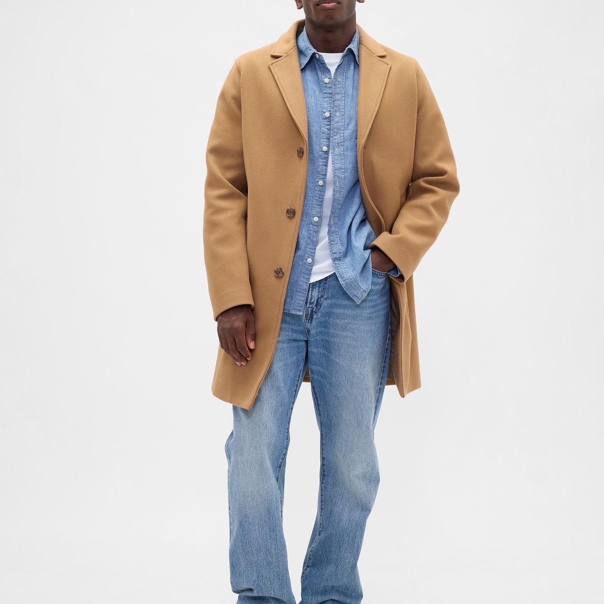 GAP - Chaqueta Wool Blend Hombre Gris
