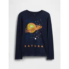 GAP - Polera Niño Manga Larga Graficas Azul