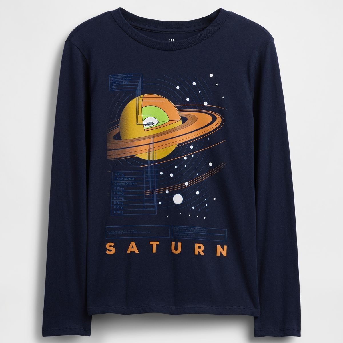 GAP - Polera Niño Gap Manga Larga Graficas Azul