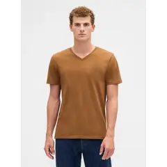 GAP - Polera Hombre Manga Corta Vee Café
