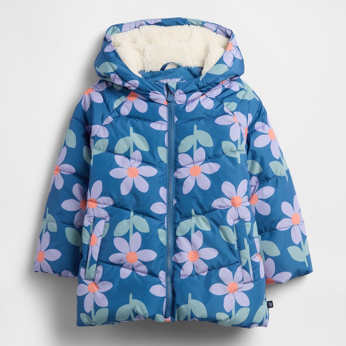 GAP - Chaqueta Toddler Niña Puffer Azul Gap