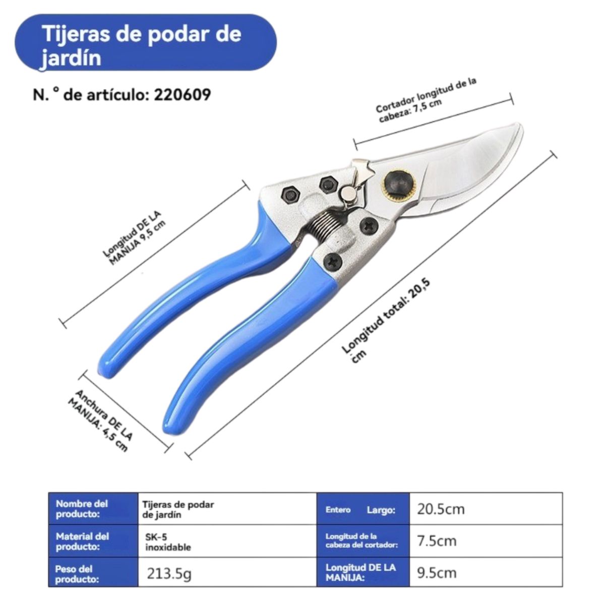 DANMI - Tijera  De Podar Corte Jardin  8 Pulgadas  Danmi