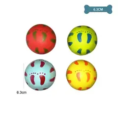 GENERICO - Pelota con diseño de huella para mascotas color aleatorio 6.3cm
