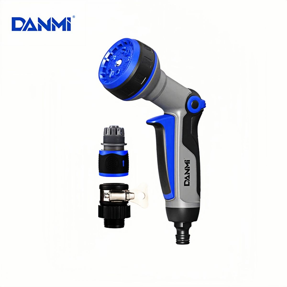 DANMI - ¡Muy recomendado Pistola de riego jardín multifunción, múltiples posiciones y múltiples modos + accesorios