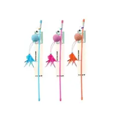 GENERICO - Juguete varita para gatos con plumas Color Aleatorio