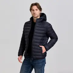 EASTONE - Parka Hombre Con Gorro Azul